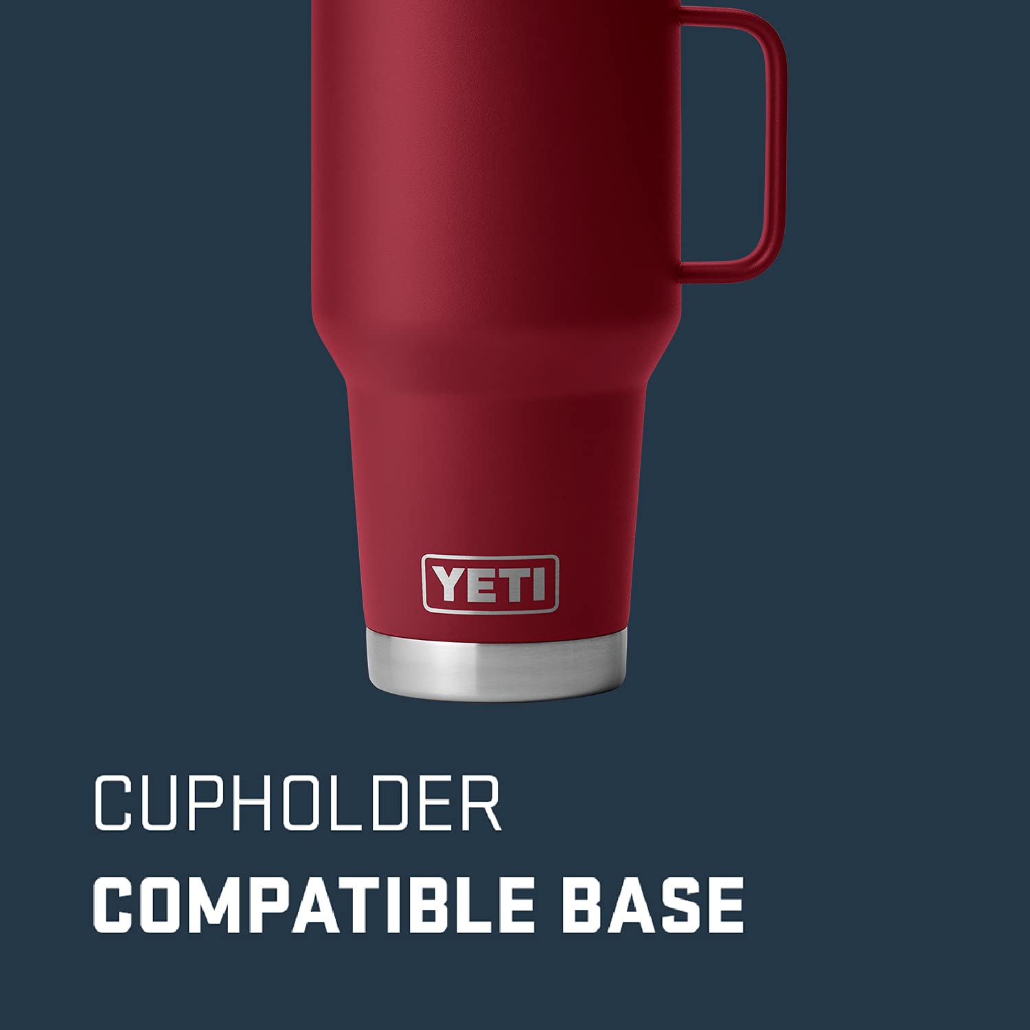 YETI Rambler 30 oz Travel Mug, Stainless Steel, Vacuum Insulated with Stronghold Lid: Harvest Red