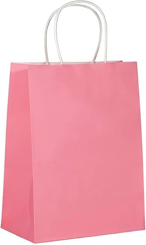 Nexmint Bolsas de papel kraft de 8 x 10.5 pulgadas, bolsas de regalo con asa para cumpleaños, vacaciones, regalos, recuerdos de fiesta, baby