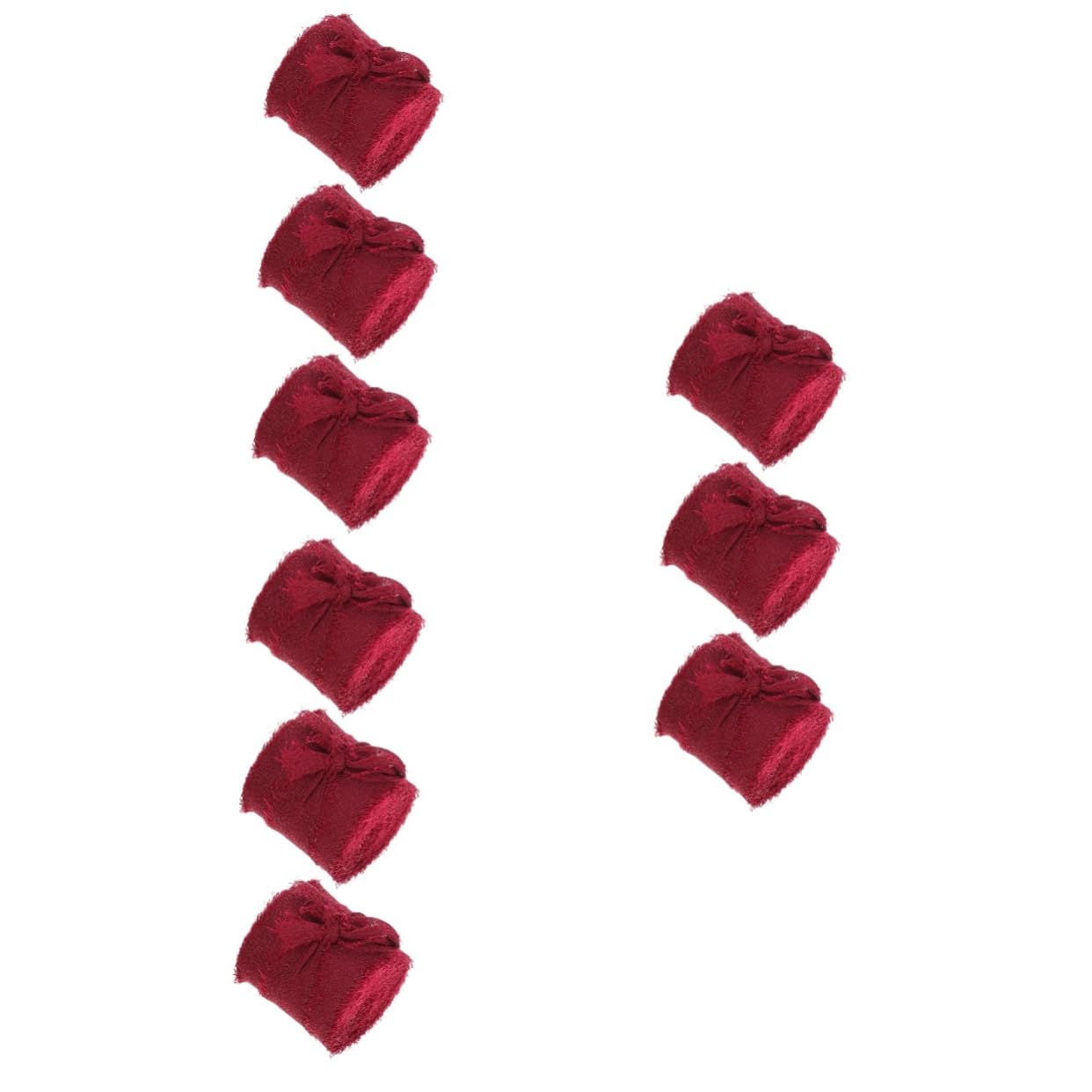 STOBOK 9stücke Teiliges Handgemachtes Chiffonband Weinrot Dekoratives Geschenkband Für Hochzeiten Brautsträuße Einladungskarten Und Festdekorationen Yards