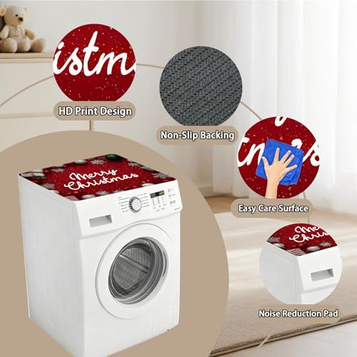 Image of Washer Dryer Top Cover Mat, Non-Slip Laundry Room Decor, Laundry Room Kitchen Appliance Decor Protector Size 23.6x19.7in