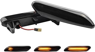 2PCS LED Side Marker Light Amber LED Front Fender Sequential Turn Signal Lights Lamp Assembly Replacement for 2010-2017 Mini Cooper R60 Countryman 2012-2017 R61 Paceman,Smoke Lens