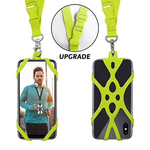 2 in 1 Cell Phone Lanyard Rocontrip Strap Case Holder with Detachable Neckstrap Universal for Smartphone iPhone 8,7 6S iPhone 6S Plus,Samsung Galaxy Google Pixel 4.7-5.5 inch (Kelly)