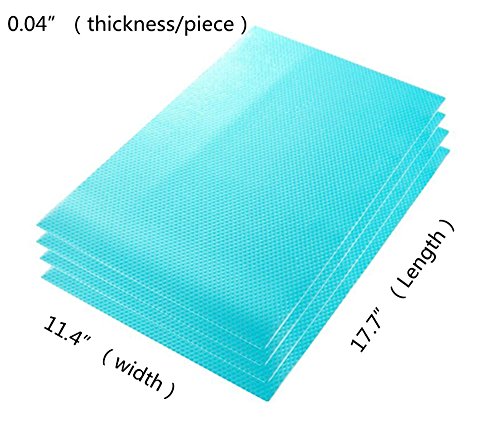 Cafurty 4 Pcs Refrigerator Mats, Fridge Mats Can Be Cut Refrigerator Pads Fridge Pads Vegetable Fruits Fresh Pad Drawer Table Placemats Cabinet Protective Pads Shelves Drawer Mats - Blue #TOP1