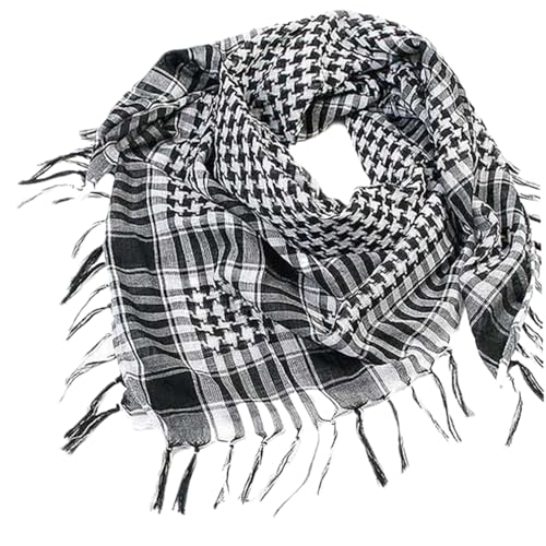 Palestinian Scarf Palestine Wrap 39x39inch Shemagh Scarf, Soft & Skin-Friendly Plaid Palestine Keffiyeh with Tassel, Head-Neck-Face Accessory