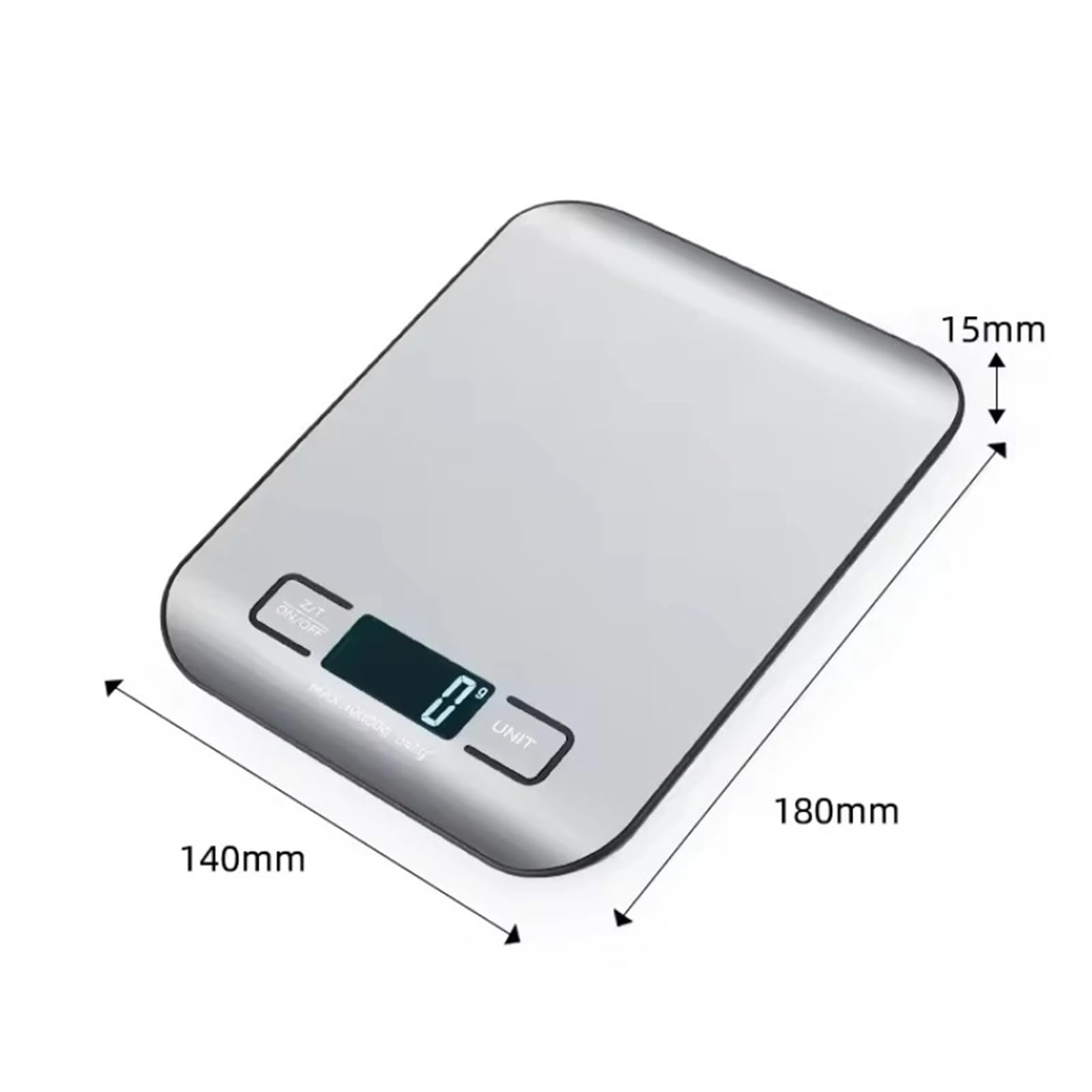 Báscula de cocina panel acero inoxidable 5 kg/1 g