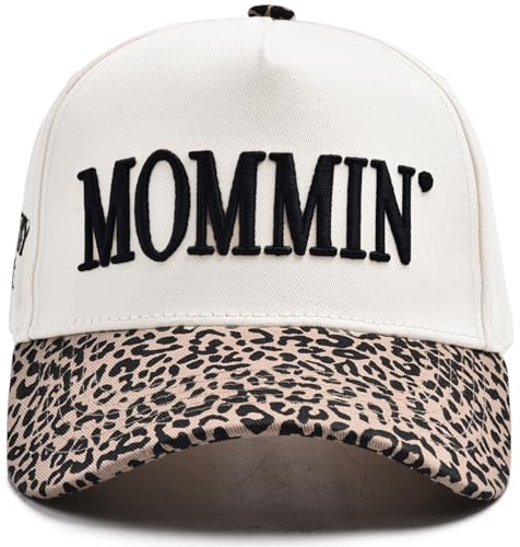 Image of Women's Mommin Trucker Hat - Vintage Two-Tone Ponytail Baseball Cap, Embroidered Adjustable Hat, Great Gift for Mom & Women