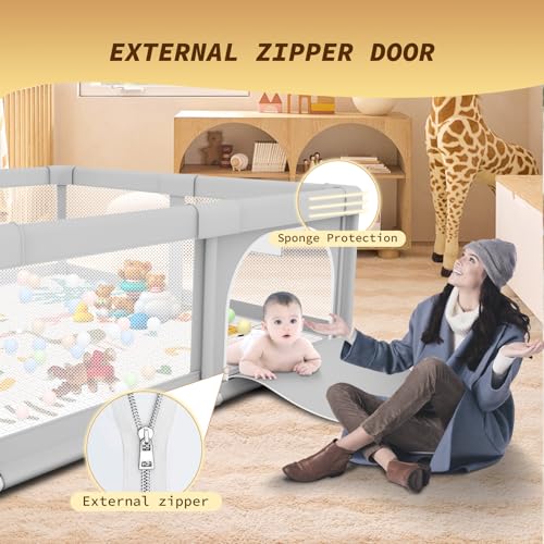 Besuhot Baby Playpen With Mat 50X50 Inch, Playpen For Babies And Toddlers With Gate thumb #1