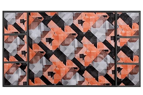 Image of Stylista Refridgerator top Cover Suitable for Samsung RT28C3452CU /HL, 236 Liter Fridge, Dimension (WXD) 65x111 CM, Chekered Pattern Orange