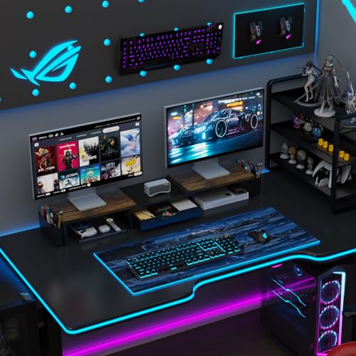 Image of gianotter Dual Monitor Stand Riser With Drawer and 2 Pen Holders