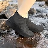 Waterproof Rubber Shoe Covers – Reusable, Slip-Resistant Protection for Outdoor Activities (1 Pair) Black