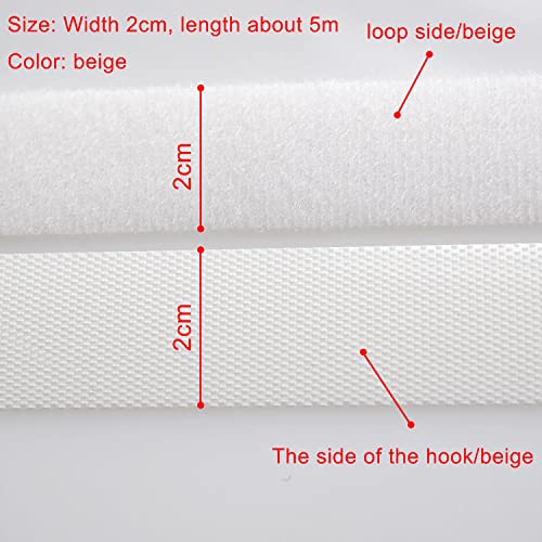 Image of Extremely Thin and Soft Strong Mini Clothes Hook and Loop Fasteners Sewing Type Back Without Adhesive Tiny Clothing Accessories DIY Handmade Materials (Beige, 0.78 inch /20mm)
