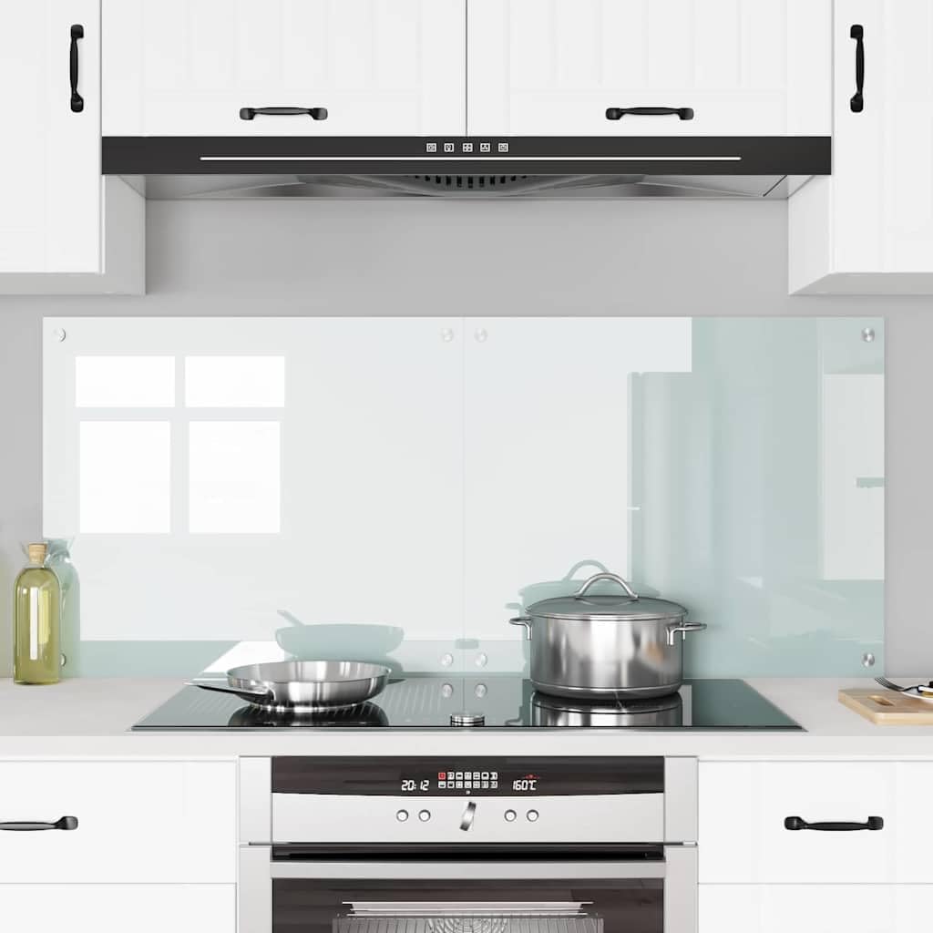 Solivagant Küchenrückwand 2 pcs Weiß 70 x 60 cm Gehärtetes Glas, Küche Esszimmer,Küchenhelfer -utensilien, 18.5 kg-3415520