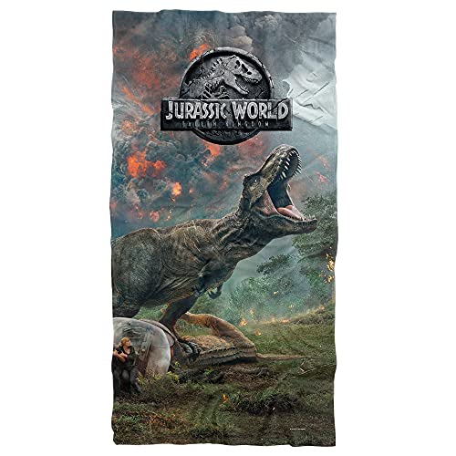 LOGOVISION Jurassic World Fallen Kingdom Trex Poster Beach Towel 30