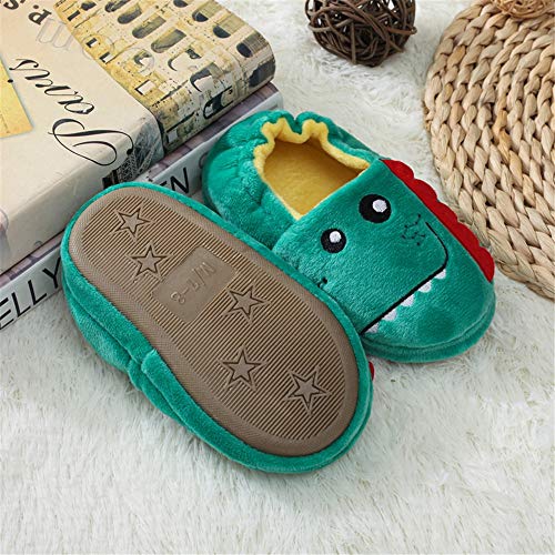 Csfry Toddler Boys Girls House Slippers Cartoon Warm Home Shoes Indoor Bedroom Green thumb #6