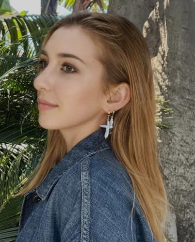 Nature Pearl Cross Earrings Freshwater Cross Pearl earrings Baroque Pearl Dangle Earrings Chunky Cross Earrings Statement Earrings Religious Jewelry2