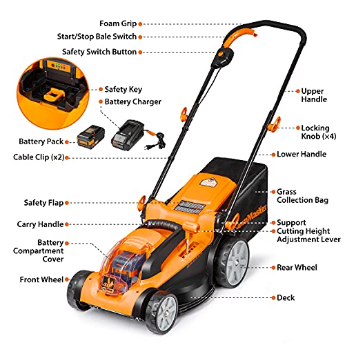 image for LawnMaster CLMF4015K Cordless 15-Inch Brushless Lawn Mower 40V Max wit