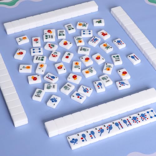 Juego de Mahjong Americano con 160 fichas acrílicas miniatura 7