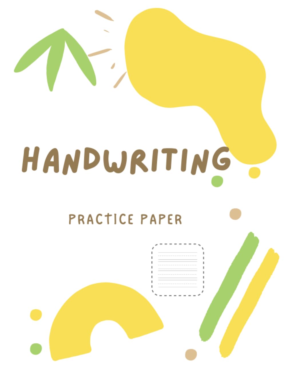 Handwriting Practice Paper, Preschool pre-handwriting for kids, kindergarter, students: Lined paper with dotted midline, large size 8.5"*11"
