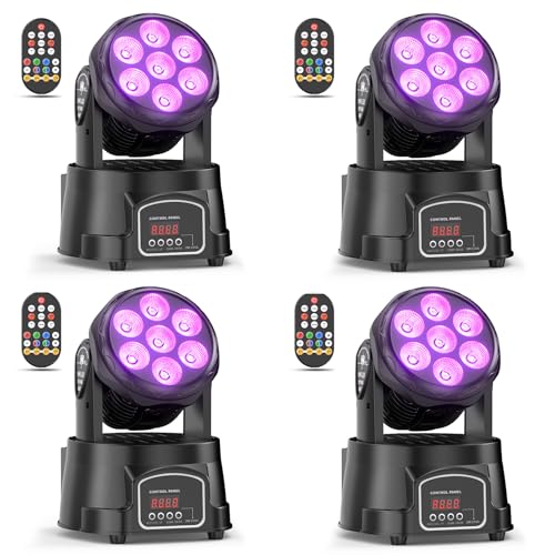 ✨ 【Effetto luminoso rapido: asse X della testa della lampada mobile】 540°, asse Y 180°, ampia area di copertura della luce. Il motore fluido e silenzioso può essere utilizzato con il telecomando per ottenere: attenuazione, regolazione del colore, regolazione della luminosità, angoli degli assi X e Y, sensibilità del controllo vocale e velocità del flash.