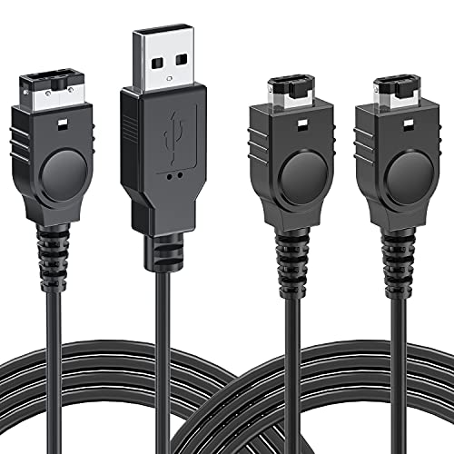 Gameboy Advance SP Charger and Link Cable Set, 2 Pack GBA USB Charging Cable and 2 Player Game Link Cable Ullnosoo for Gameboy Advance SP