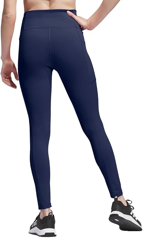adidas Womens Midweight 7/8 Solid Training Leggings (US, Alpha, Large, Regular, Regular, Dark Blue) image 3