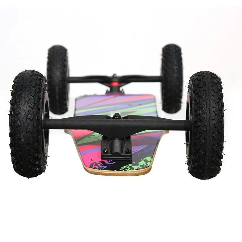 Howzit PeakFlow Mountainboard Tout-Terrain - Plateau 96cm en Bois de Bouleau 9 Plis - Trucks Type Skate 36cm & Roues Gonflables 8 Pouces - Fixations Ajustables Velcro - Idéal Freeride & Kite-Skate