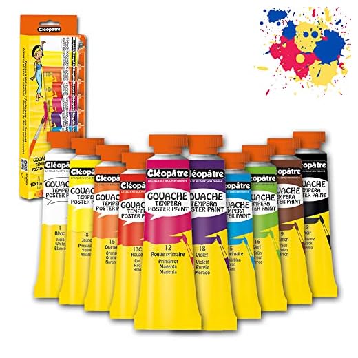 Cléopâtre Gouaches en Tube Pintura, Multicolor, 10 Unidad (Paquete de 1), 100
