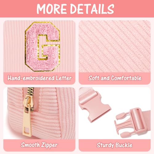 Image of Gitus Gifts for 10-16 Year Old Girls: Christmas Gifts for Teen Girls & Women - Fanny Pack with Initial Letter Patch Belt Bag Crossbody Bag - Trendy Stuff (Light Pink-G)