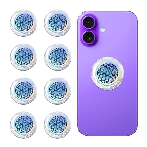 8 Pieces of Cell Phone Protection Neutralizers Stickers, Blockers Equipment Stickers for All Phones Tablets Laptops Computer WiFi All Devices Flower of Life-Silvery