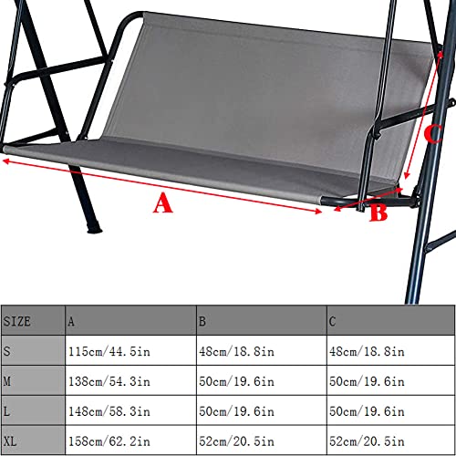 Vinelftage Swing Chair Cover Bench Replacement Cover, 600D Waterproof Rocking Chair Seat Covers For Outdoor Patio Garden Swing Chair 2/3 Seater(Gray 45.2X18.9X18.9 Inches) #TOP4