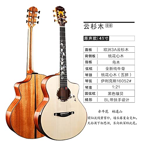YYYSHOPP Guitare Acoustique en Bois Massif Dadamu, Touche de 41 Pouces, Guitare Magnifiquement motrice à Motifs Guitare… - Les Beatles, Paul McCartney, John Lennon, RIngo Starr, George Harrison YYYSHOPP Guitare Acoustique en Bois Massif Dadamu, Touche de 41 Pouces, Guitare Magnifiquement motrice à Motifs Guitare… – Image 4