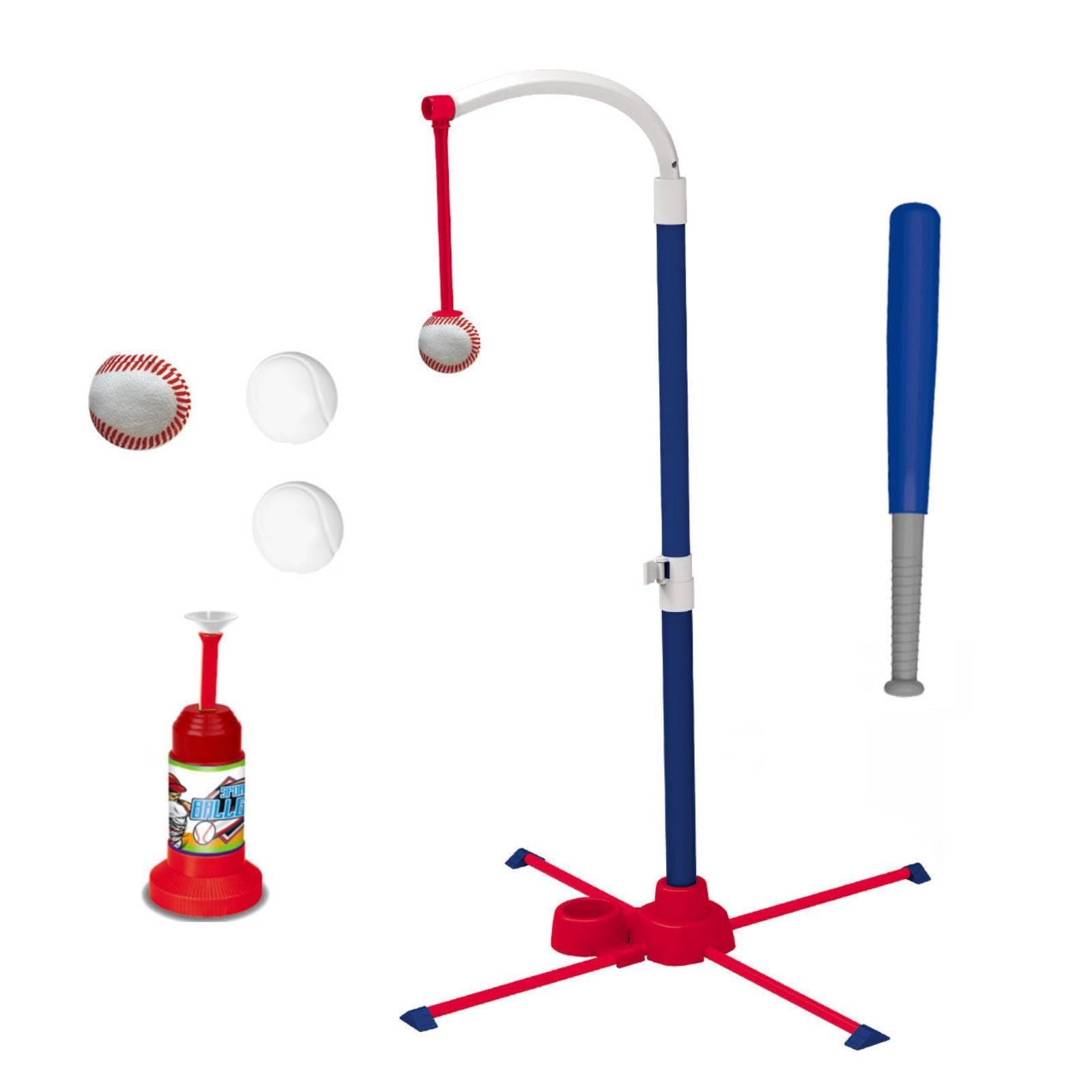 3-in-1 Children's Baseball Set Curved Top Arm Baseball Training Toy Plastic Floor-Standing Launcher Set Red and Blue, Single Player Set | Sporting Goods | Team Sports-image-24
