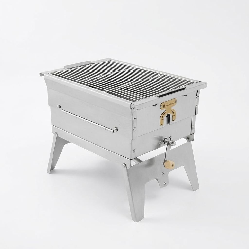 Barbacoa Pequeña Plegable Portátil Carbón y Leña para Camping y Exrior