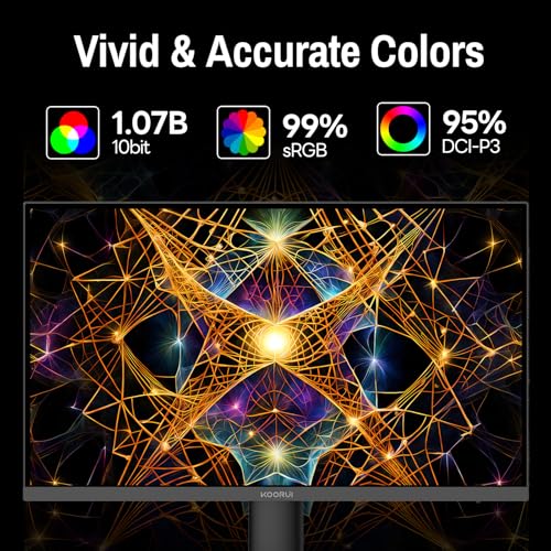Image of KOORUI 32-inch 4K UHD 3840 x 2160 Monitor 99% sRGB Build-in Speakers，Black | 3840x2160p,99%sRGB,Built-in Speakers x2, GTG 3ms, HDR10, Adaptive Sync,Borderless Design,Wall Mounting HDMI 2.0 x2