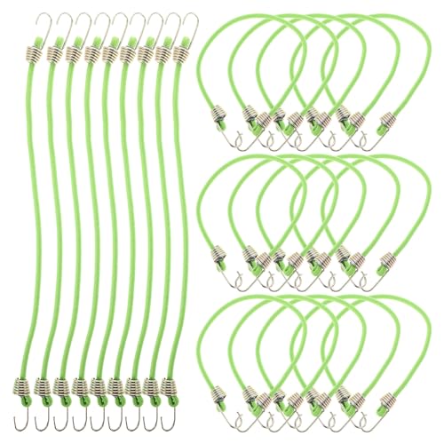 Cordon élastique en latex réglable lot de 50 mini tendeurs verts résistants à crochet