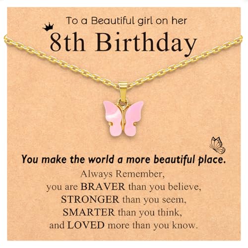 Happy 6th 7th 8th 9th 10th 11th 12th Birthday Gifts Butterfly Necklace Jewelry Favors