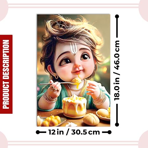 Image of Twinster Bal krishna Posters Photo for Pregnant Women, Baby Poster Self Adhesive (Size 45 cm by 30 cm) Pack of 1 (Design 17)