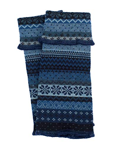 Calentadores de mangas de merino Invero azul contra brazos fríos en oficina