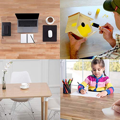 Aisakoc Transparante bureauonderlegger, antislip, ronde randen, pvc, mat materiaal, bureaumat voor bureau- en… - Image 8