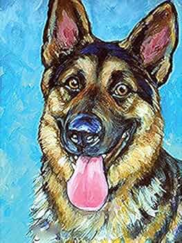ジャーマン　シェパード　油絵　手描き　原画　油彩画 51g6nGp4znL._UF350,350_QL50_.jpg
