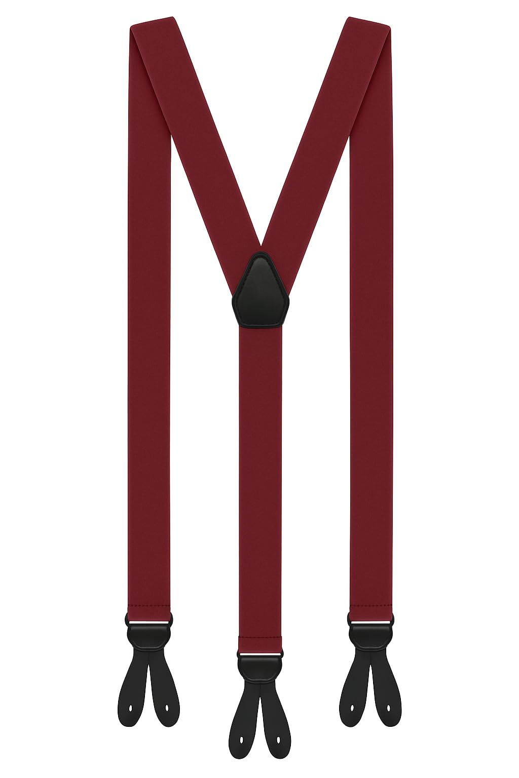 Elegant Braces 3.5 cm X-Shape with Button Closure Adjustable for Men and Women, Without Clips, Suit Braces for Buttoning with 6 Buttonhole Suspender, Burgundy Red, extra breit