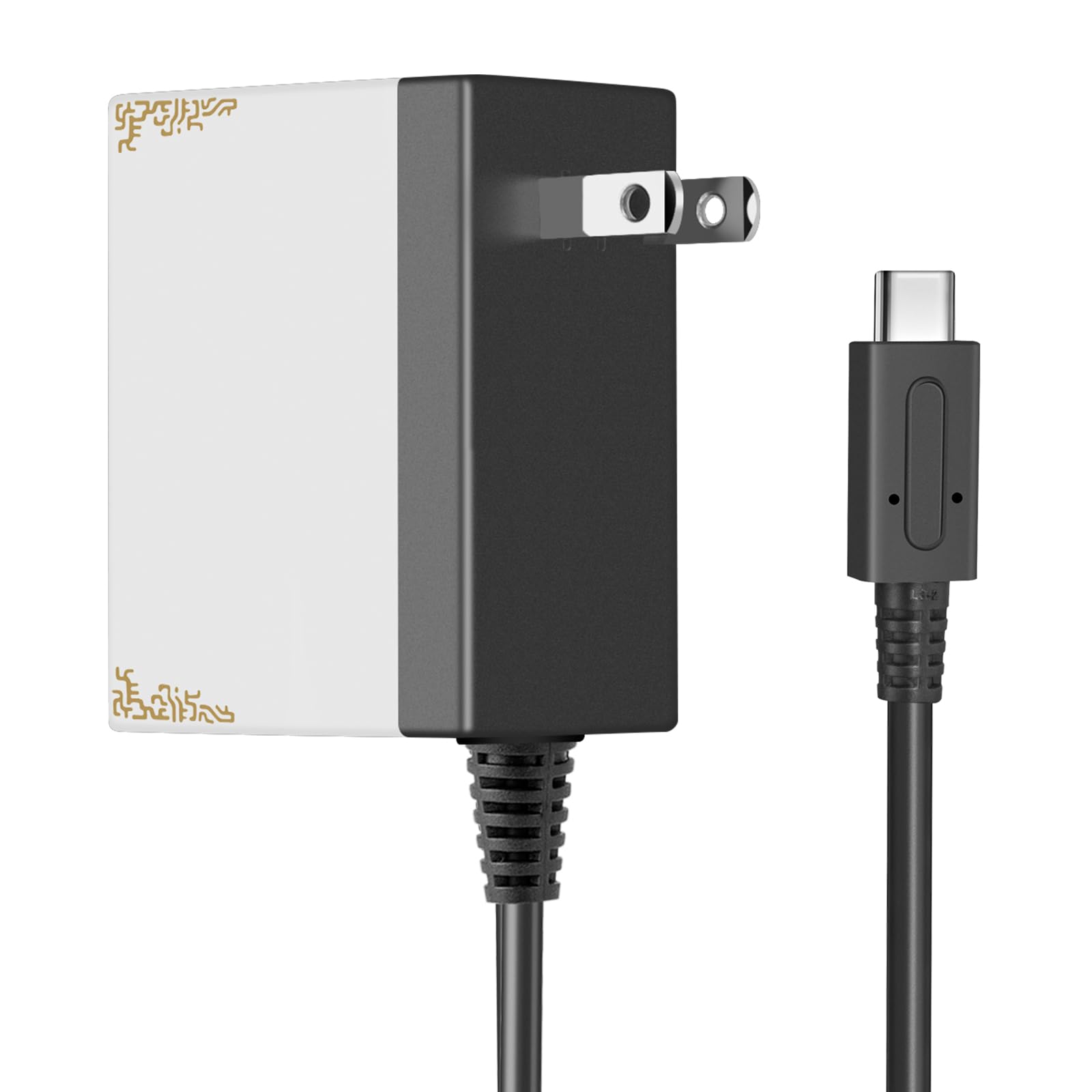 TPC 39W Charger for Nintendo Switch, 15V 2.6A AC Adapter Fast Charging with 5FT USB-C Cord, Compatible with Switch Lite, OLED, Steam Deck, Support TV Mode (Black/White)