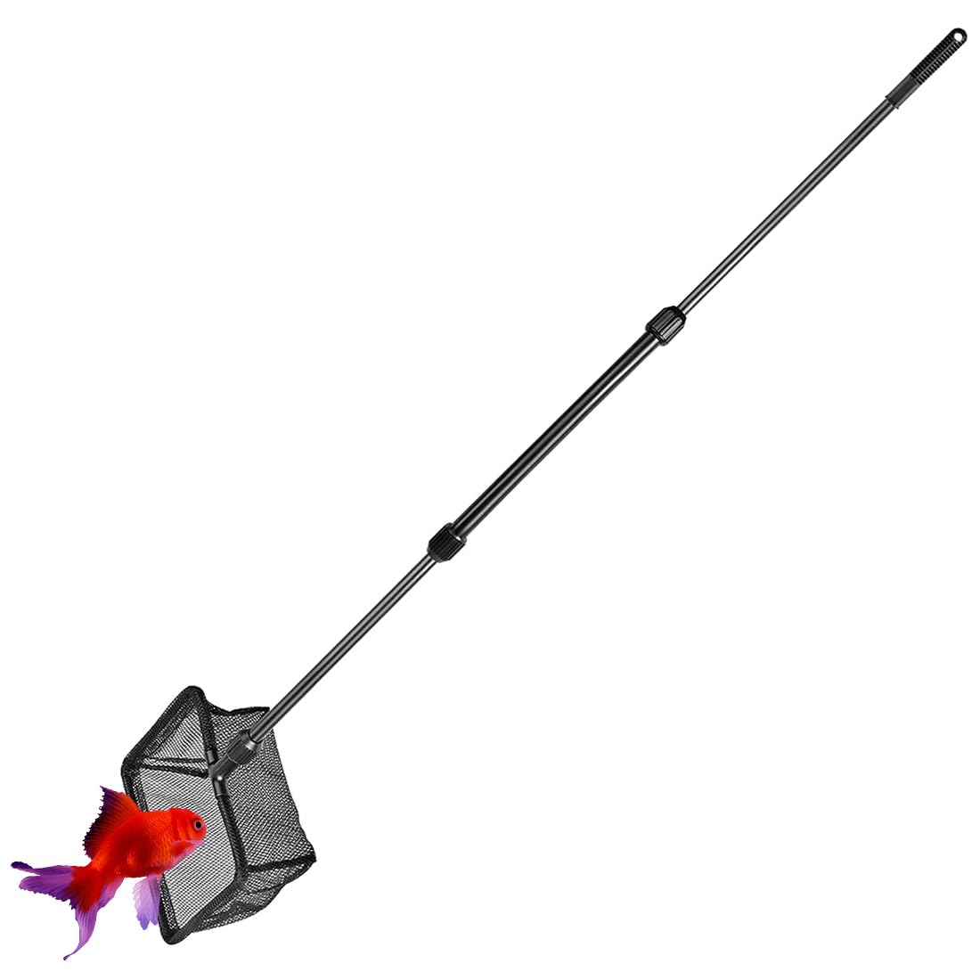 JSKWIKE Red de Aterrizaje de Pesca 90CM Acuario Red de Aterrizaje telescópica Plegable portátil Redes de Pesca demango Largo para Captura y liberación de Peces (S)