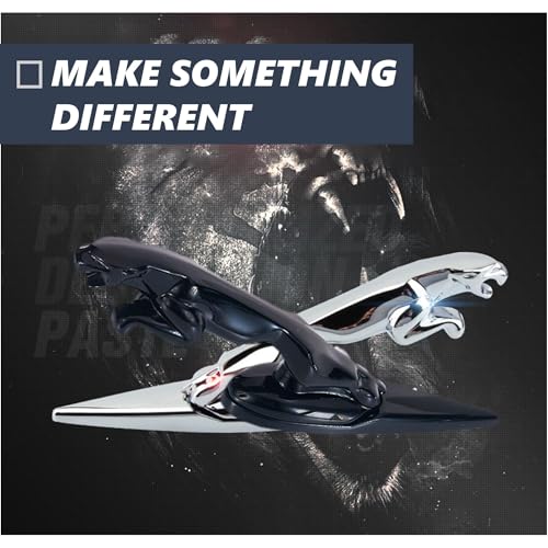 Image of Hood Emblem - Compatible with XE, XF, XJ JG Accessories- 3D Classical Design - Hood Emblem in Chrome /Black Finish(Black)