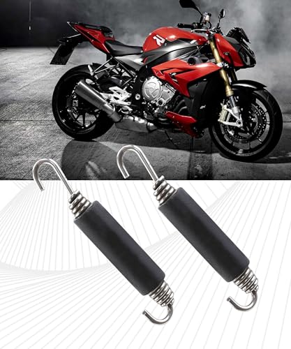 Flaconi 2PCS Motorrad-Auspufffeder,Auspuff Federn,Auspuff Federhaken,Edelstahl-Schalldämpfer-Auspuff-Federhaken,Motorrad-Auspuff-Erweiterungsfederhaken,Geeignet für die meisten Motorräder,Motorroller