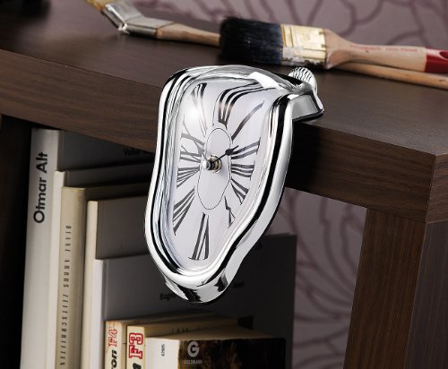 St. Leonhard Regal Uhren modern: Originelle Regal-Uhr mit kunstvollem Surrealismus-Design (Verlaufende, Dali, Deko Wandregal)