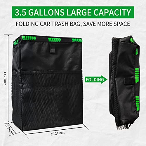 Image of GaRhomxy Car Trash Can, Hanging Car Trash Bag, Large Capacity Foldable Waterproof Litter Garbage Bag Organizer for Cars, SUVs, Trucks, Car Interior Accessories