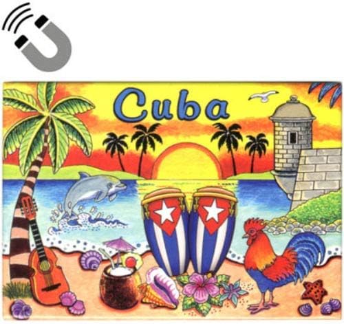Cuba Scene Caribbean Fridge Collector's Souvenir Magnet 2.5" X 3.5"