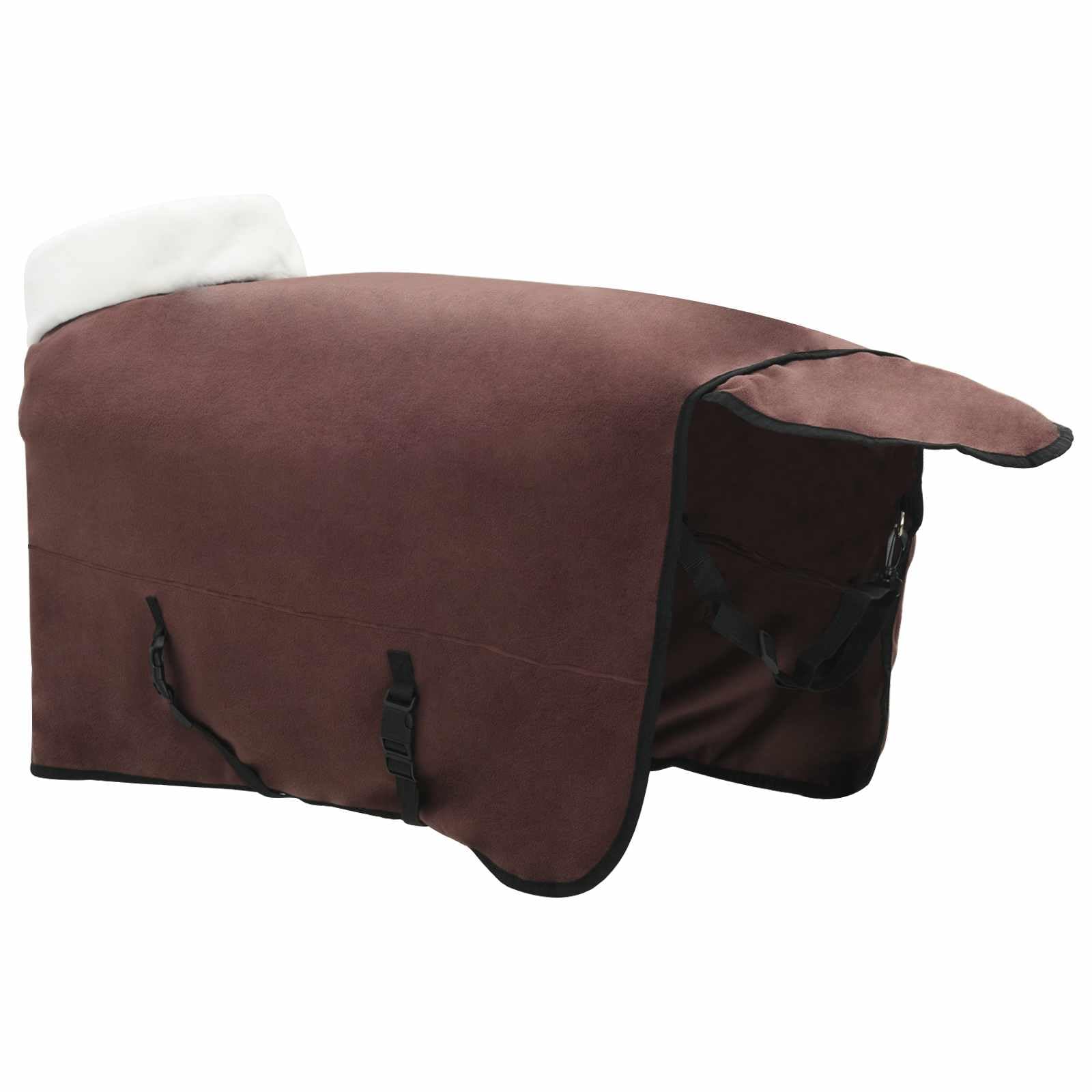 Pferdefleecedecke Dunkelbraun 165 cm Polarfleece für kaltes Wetter mit abnehmbarem Bezug, verstellbaren Schnallen und winddichtem Design – warme Pferdedecke für den Winter.