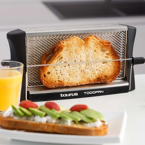 Taurus TodoPan - Tostadora para cualquier tipo de pan, tuesta en ambos lados, práctico sistema de fijación, varillas de soporte del pan con goma en el extremo de toque frío, 700 W - Image 3